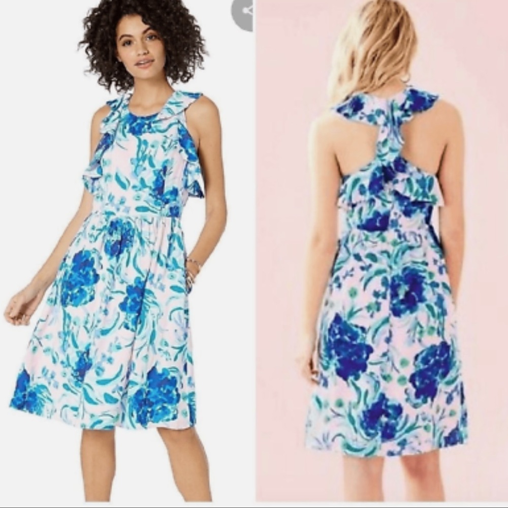 Lilly Pulitzer Rory Dress Pink Tropics Sweet Pea Size 16 with Pockets